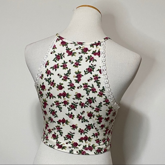 Wet Seal Floral Tea Rose Tank Crop Top - Picture 7 of 12